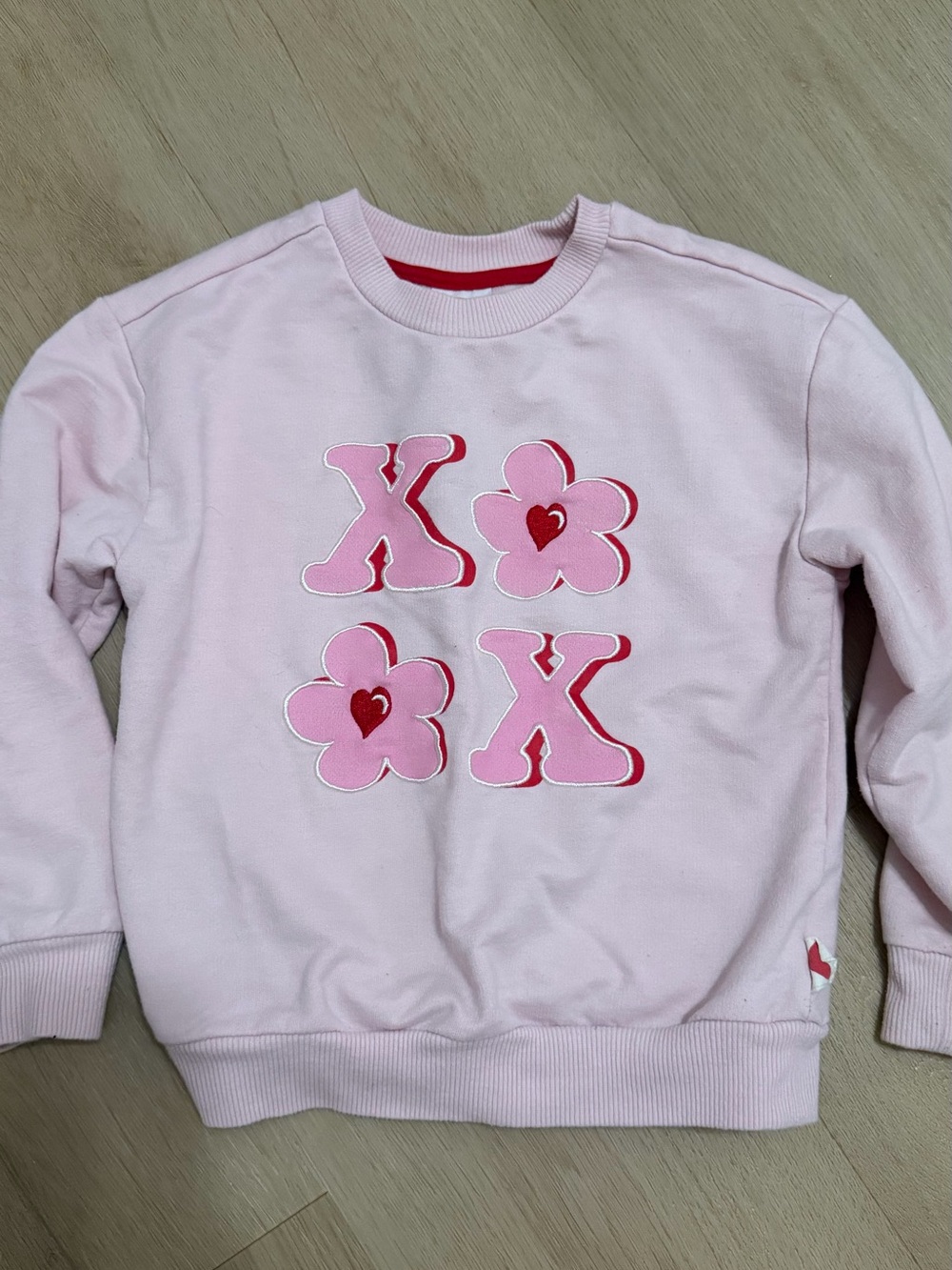 wonder nation Pink & Red XOXO Flower Sweatshirt